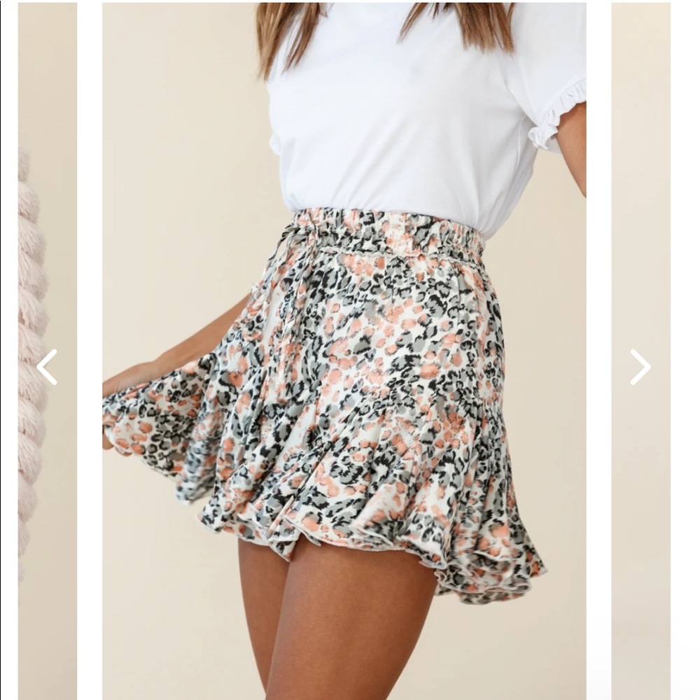 Selfie Leslie - Robyn flounce skirt (pink leopard)
